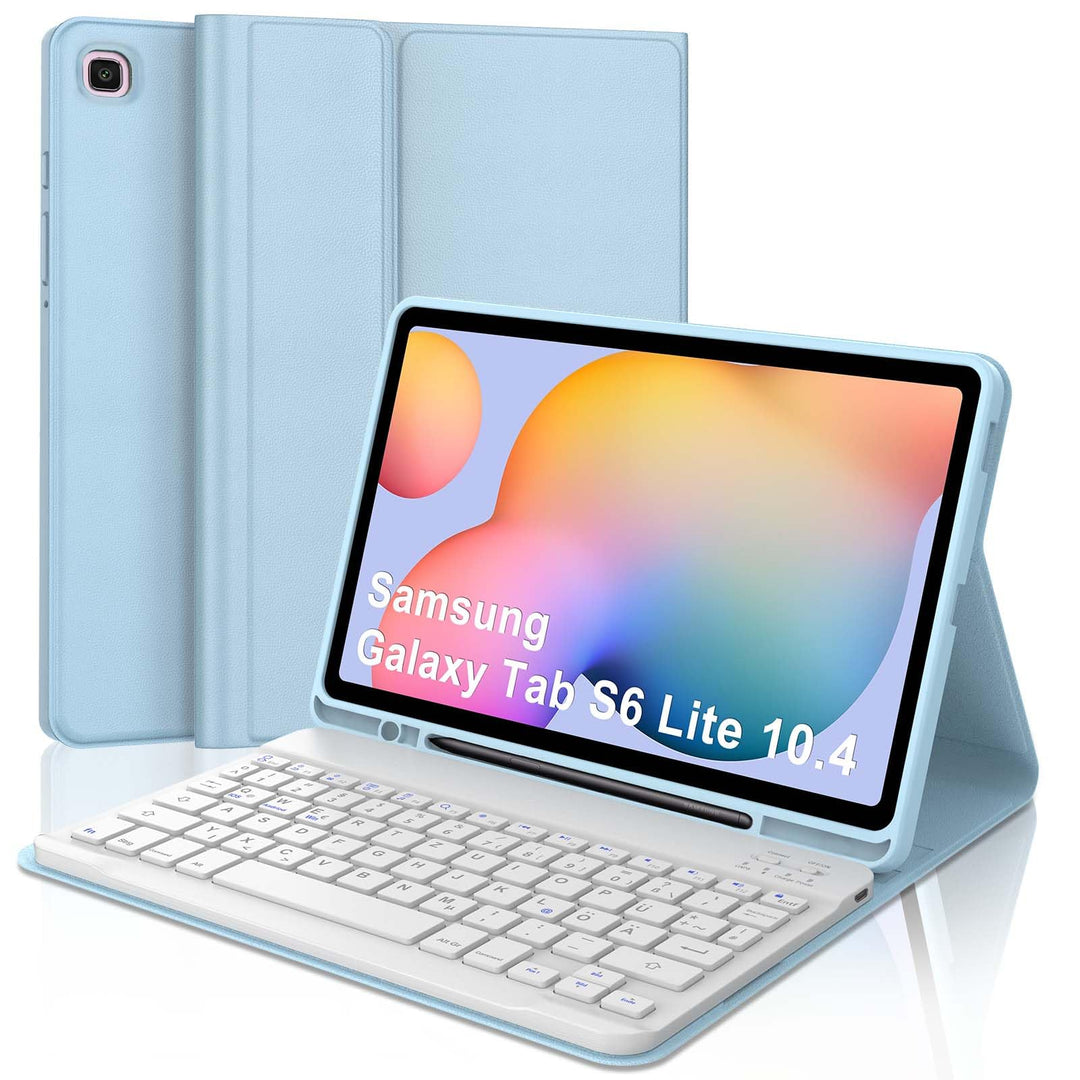 Tastatur Hülle für Samsung Galaxy Tab S6 Lite 10,4 Zoll (2024/2022/2020), Deutsches QWERTZ Magnetisc