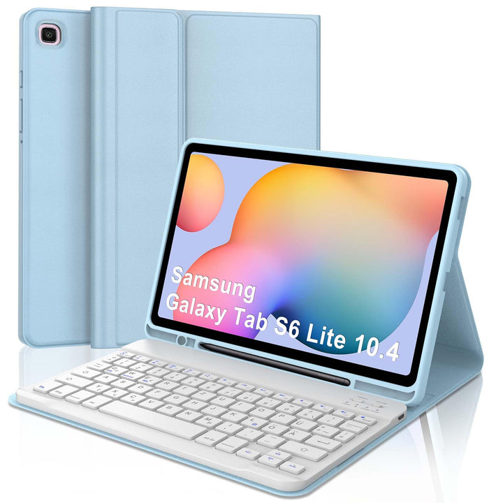 Tastatur Hülle für Samsung Galaxy Tab S6 Lite 10,4 Zoll (2024/2022/2020), Deutsches QWERTZ Magnetisc