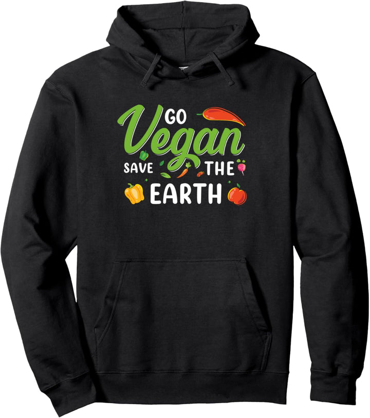 Go Vegan Save The Earth Klimawandel Globale Erwärmung Pullover Hoodie