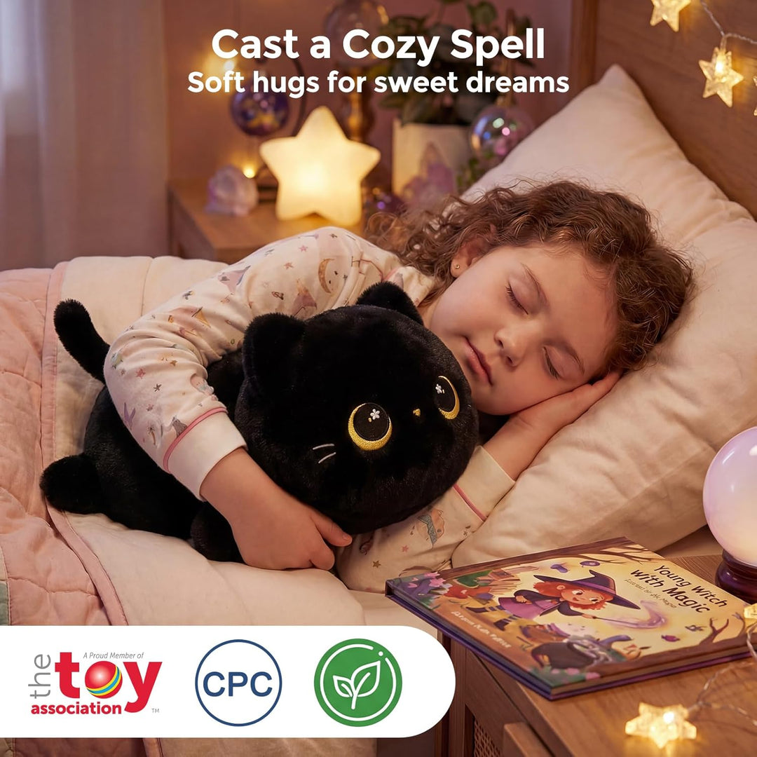 Mewaii Niedliches schwarzes Katzenplüschkissen, Kawaii Plüschtiere Schwarze Katze, Squishy Plüschtie