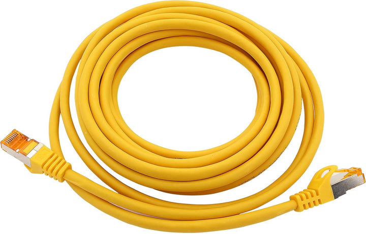 1aTTack.de 5m - Cat.7 Netzwerkkabel Gelb - 5 Stück Gigabit Ethernet LAN Kabel 10000 Mbit s Patchkabe