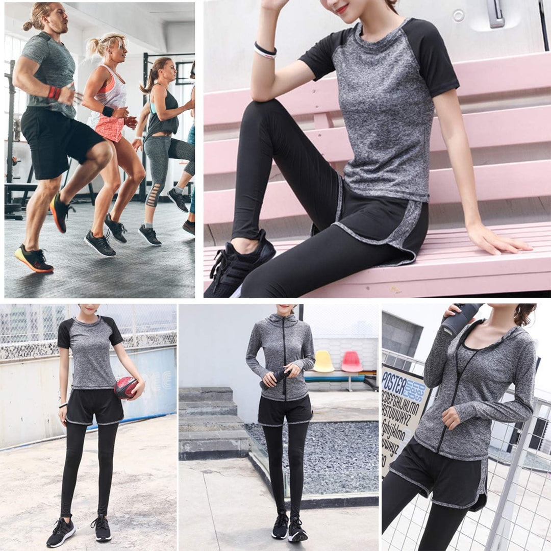 ODWTMRK Jogginganzug Damen Trainingsanzug Sets Yoga Kleidung Anzug 5er-Set Sportbekleidung Laufbekle
