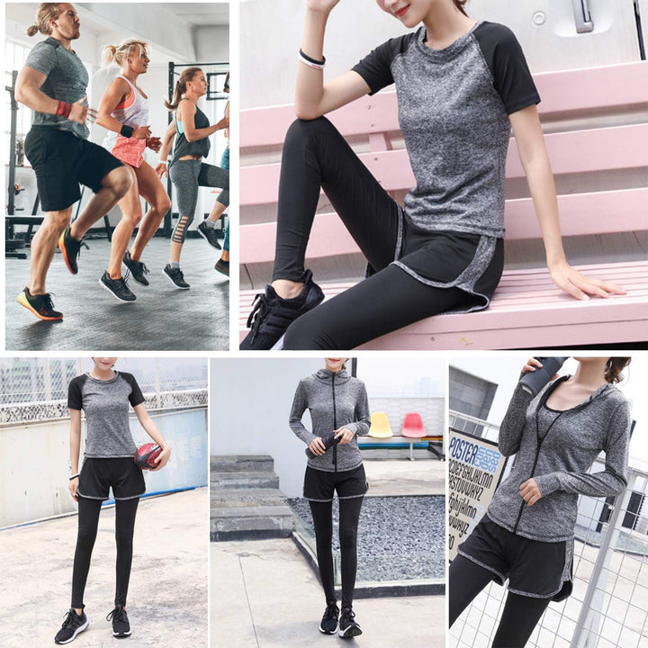 ODWTMRK Jogginganzug Damen Trainingsanzug Sets Yoga Kleidung Anzug 5er-Set Sportbekleidung Laufbekle