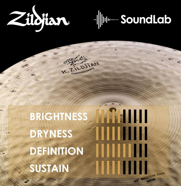 Zildjian K' Constantinople Ride 22", Medium Thin, High Medium thin high ride 22"
