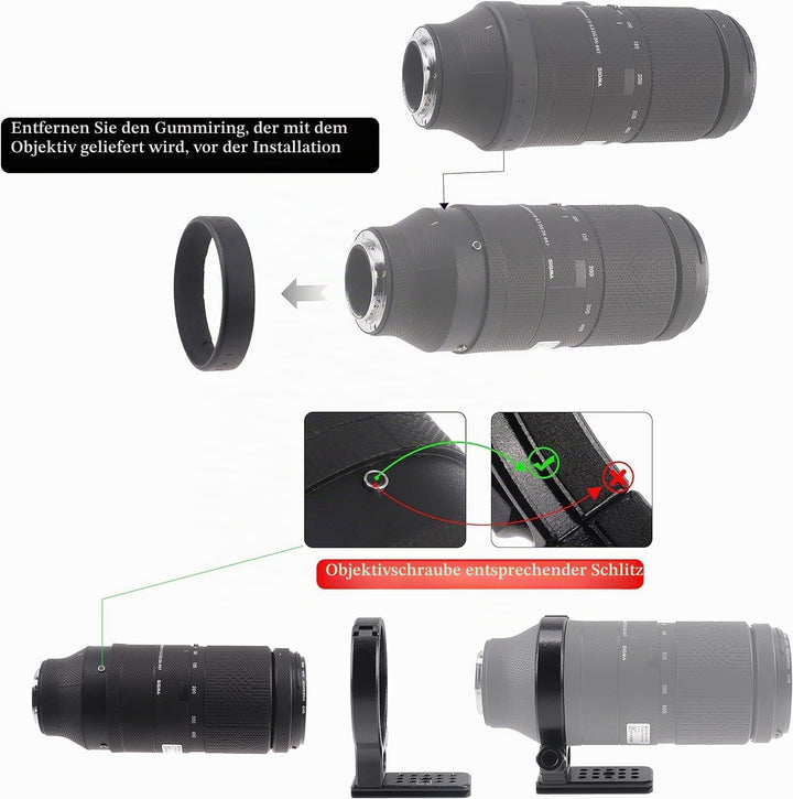 Hersmay Metall Objektiv Stativschelle für Sigma 100-400 mm F5-6.3 DG DN OS Objektiv für Sony E Mount