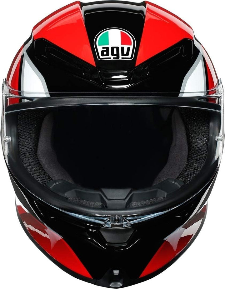 AGV Herren K6 Motorrad Helm XXL HYPHEN BLACK/RED/WHITE, XXL HYPHEN BLACK/RED/WHITE