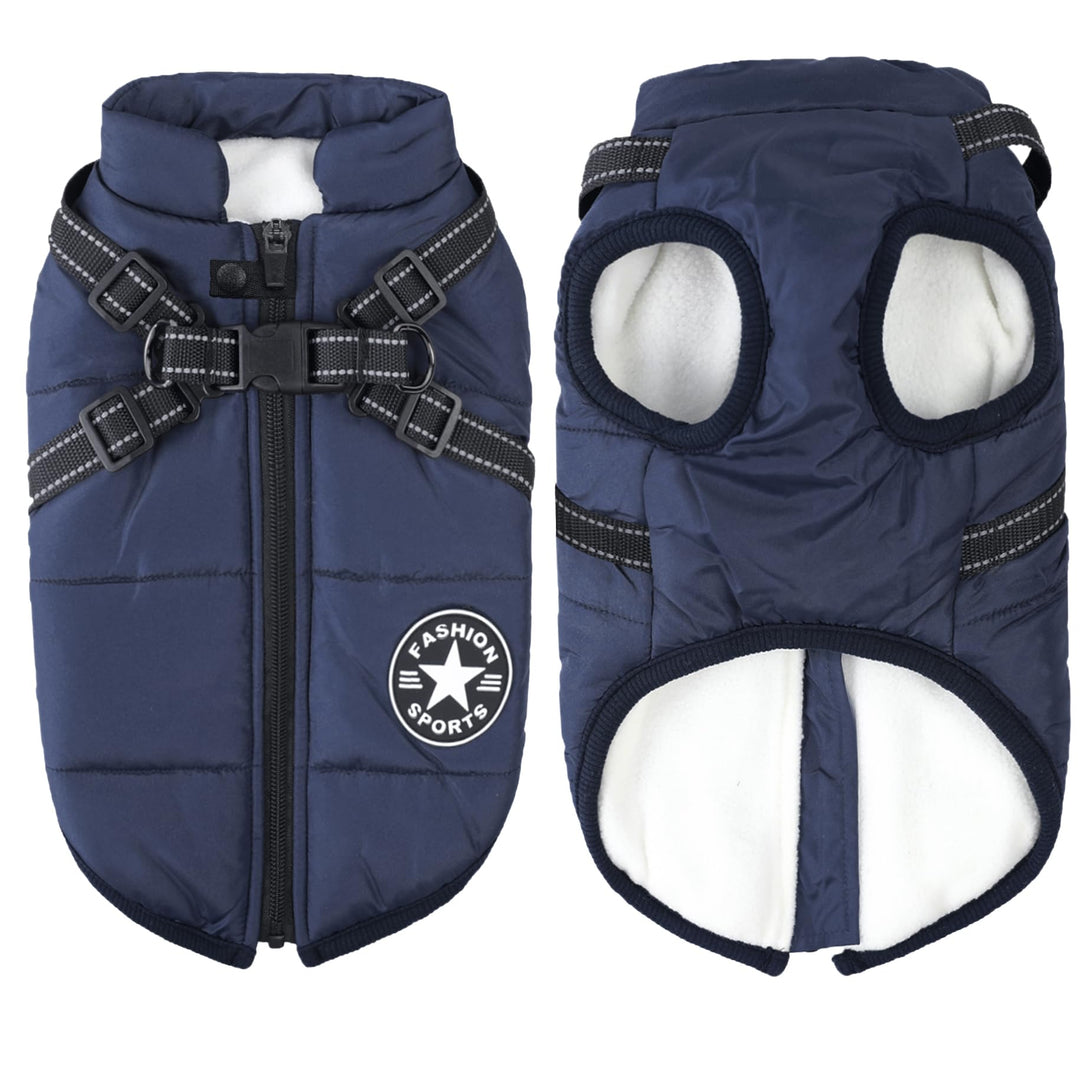 Aiboria Hundejacken für den Winter Winddicht Wasserdicht 2 in 1 Outfit Kaltwettermantel Hundewesteng