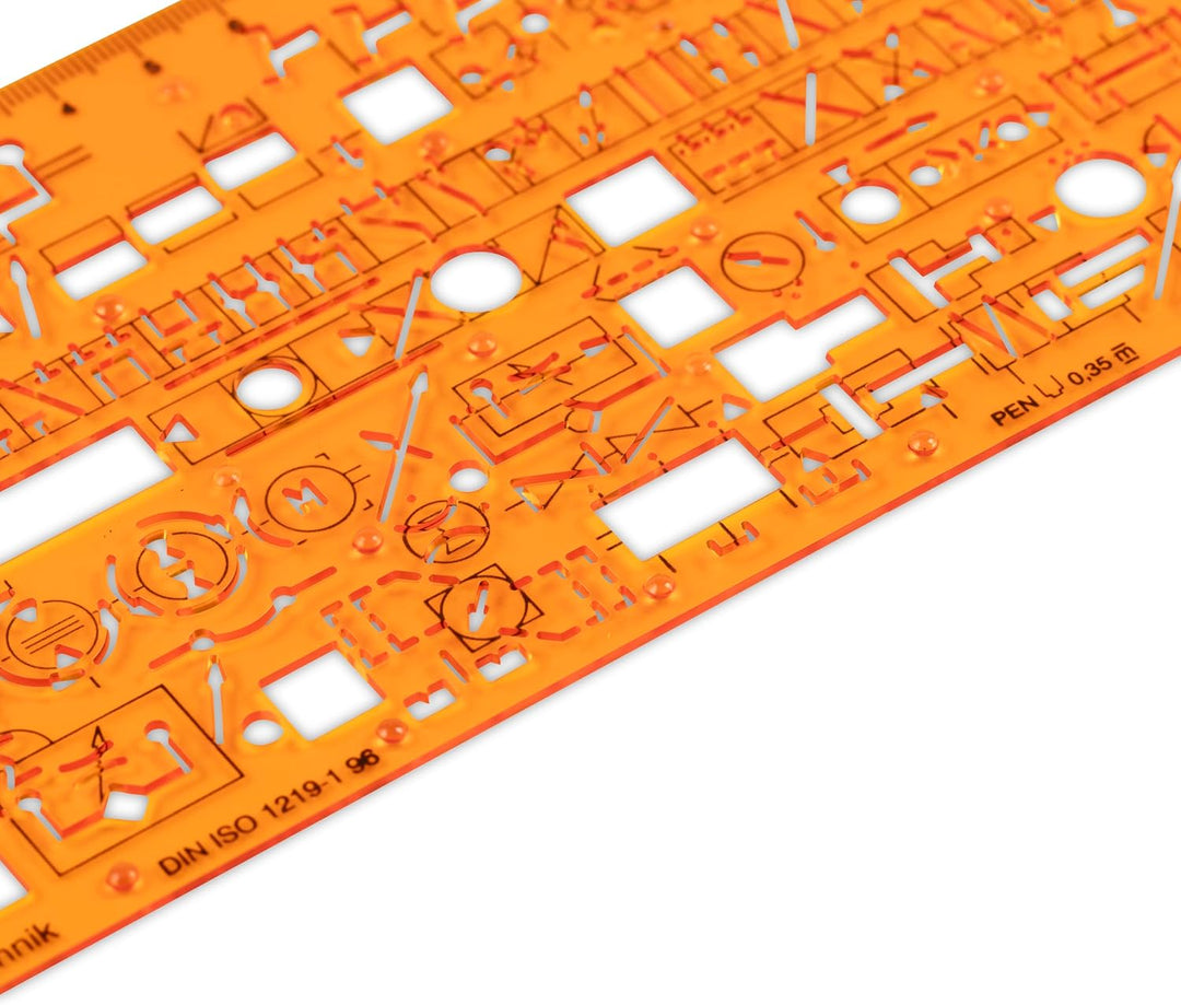 Hydraulik Pneumatik Fluidtechnik Flusssteuerung Schema Symbols Installation Schablone Zeichenschablo