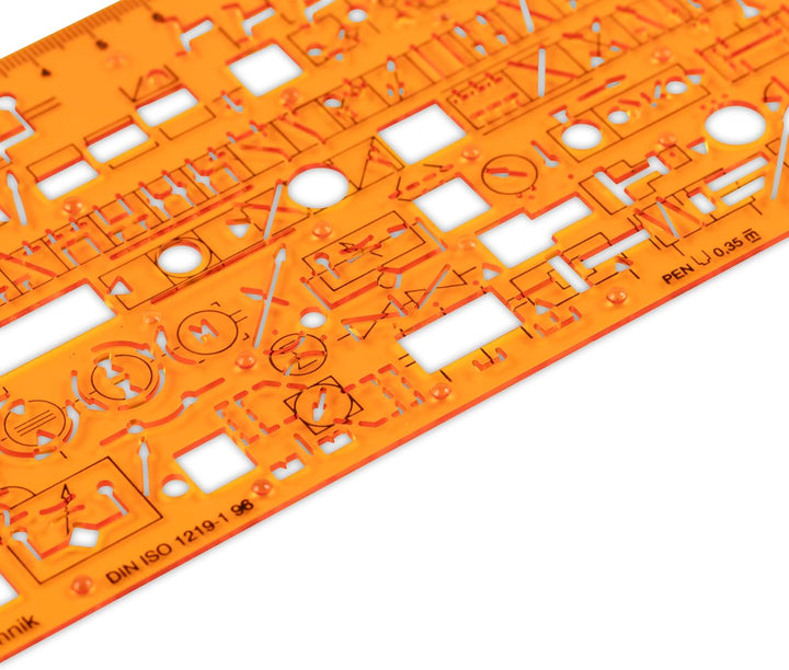 Hydraulik Pneumatik Fluidtechnik Flusssteuerung Schema Symbols Installation Schablone Zeichenschablo