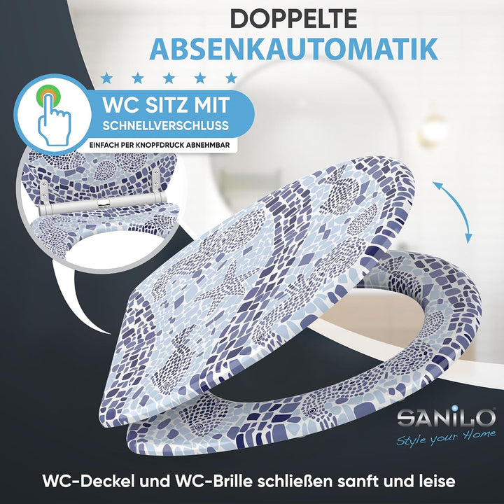 Sanilo WC-Sitz mit Absenkautomatik I Hochwertiger Toilettensitz aus Holz I Toilettendeckel in versch
