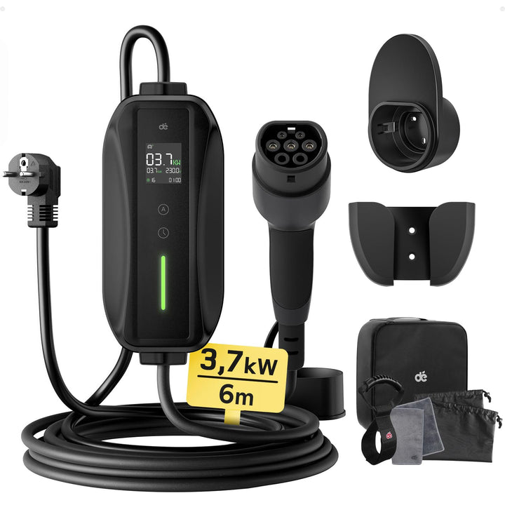 dé Typ 2 Ladekabel Schuko 3,68kW[1-phasig, 6m, 6-16A], EV Chargers mit Steuerbarer Digitalanzeige fü