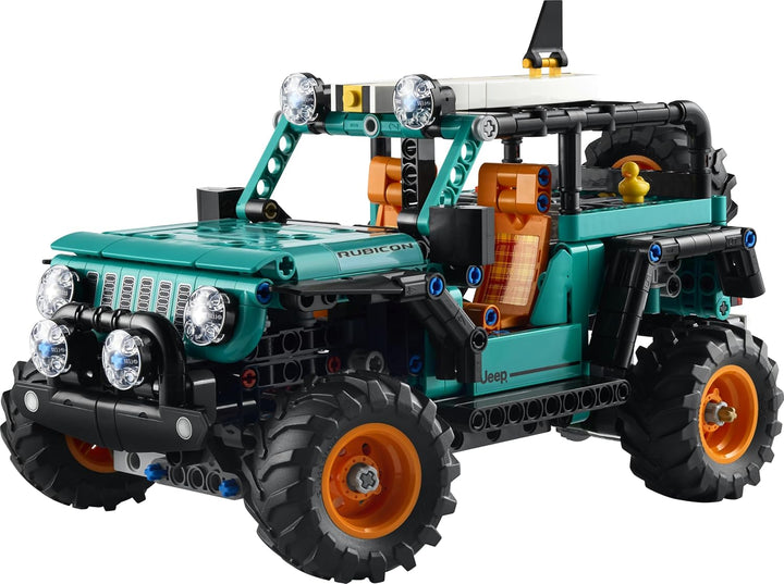 LEGO Technic Jeep Wrangler Rubicon Geländewagen - Off-Road Spielzeug Fahrzeug Modellbau mit V6-Motor
