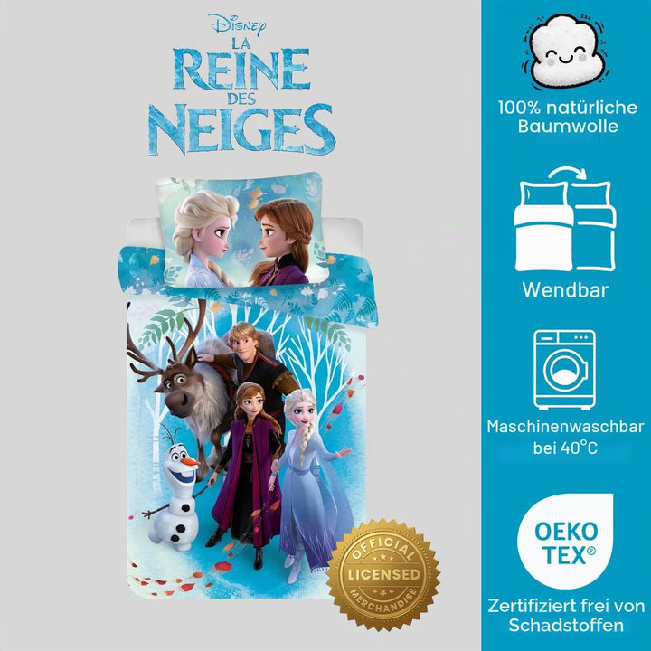 Bettwäsche für Babys, 100% Baumwolle, Elsa & Anna, Bettbezug 100 x 135 cm + Kissenbezug