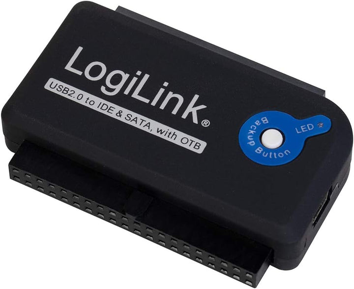LogiLink AU0006D IDE/SATA Adapter (USB 2.0 auf 6,4 cm (2,5 Zoll)/8,9 cm (3,5 Zoll), 1,2m) Single, Si