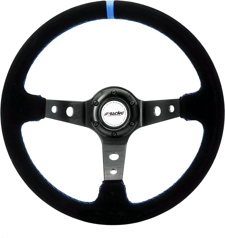 Simoni Racing SKDOWN Sport Steering Wheel Shakedown, Schwarz Light Blau Seams
