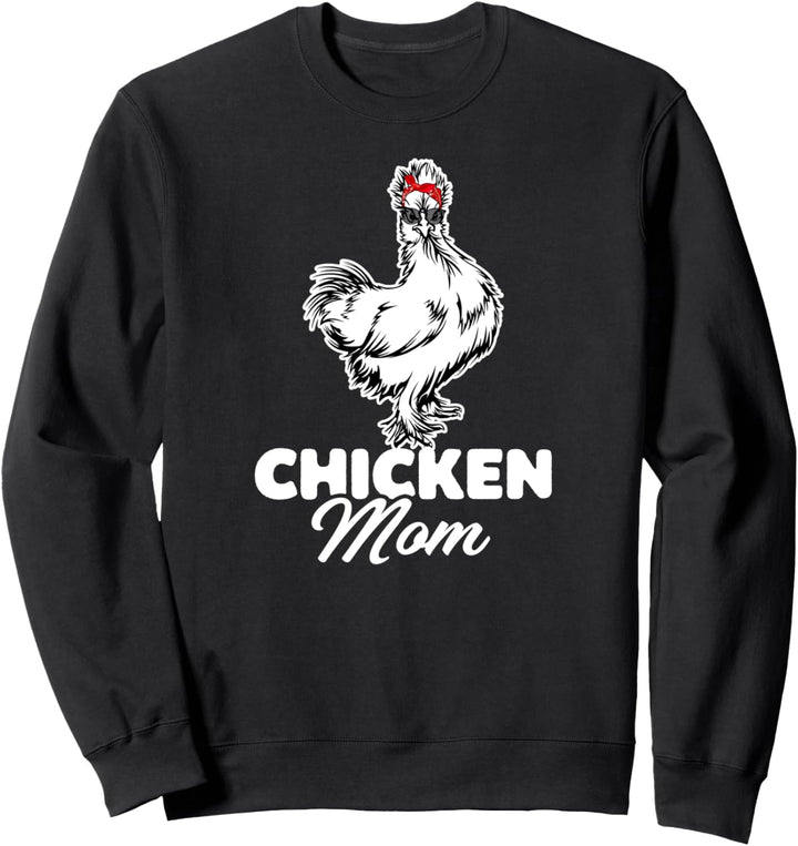 Chicken Mom Huhn Hühner mit Kopftuch Bandana und Brille Sweatshirt