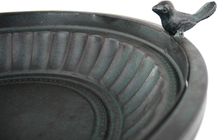 DARO DEKO Metall Vogel-Tränke anthrazit 68cm Vogelbad Wassertränke Gartendekoration