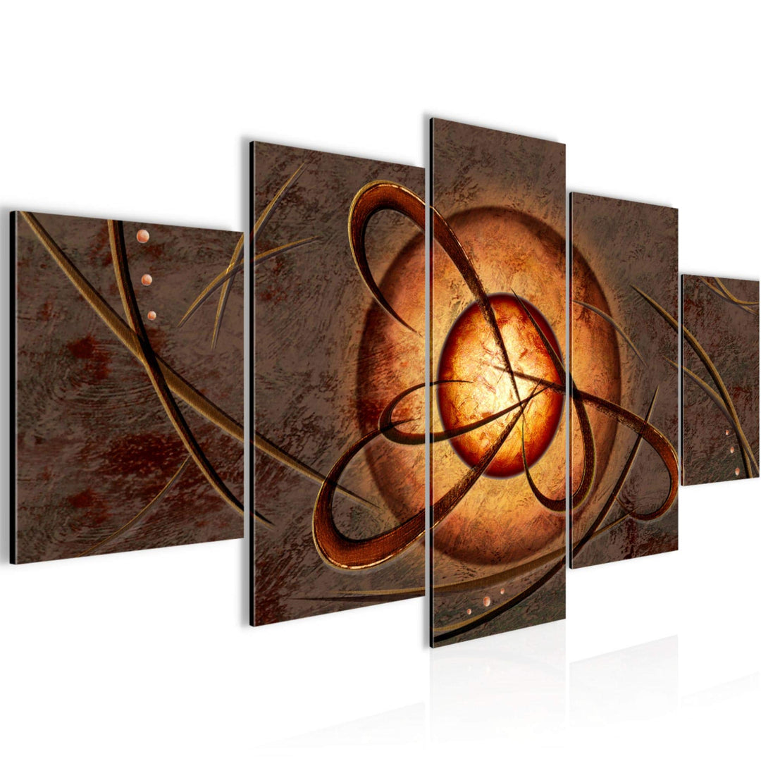 Runa Art Wandbilder Abstrakt 5 Teilig Bild auf Vlies Leinwand Deko Wohnzimmer Schlafzimmer Beige Bra
