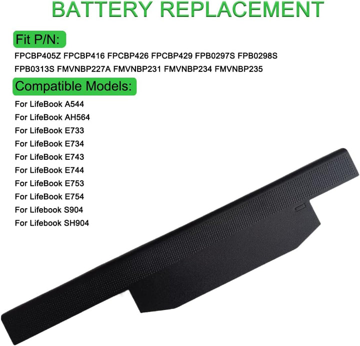 XITAIAN FMVNBP235 FPCBP416 FPCBP429 FMVNBP231 Ersatz Akku Kompatibel mit Fujitsu LifeBook A544 AH564