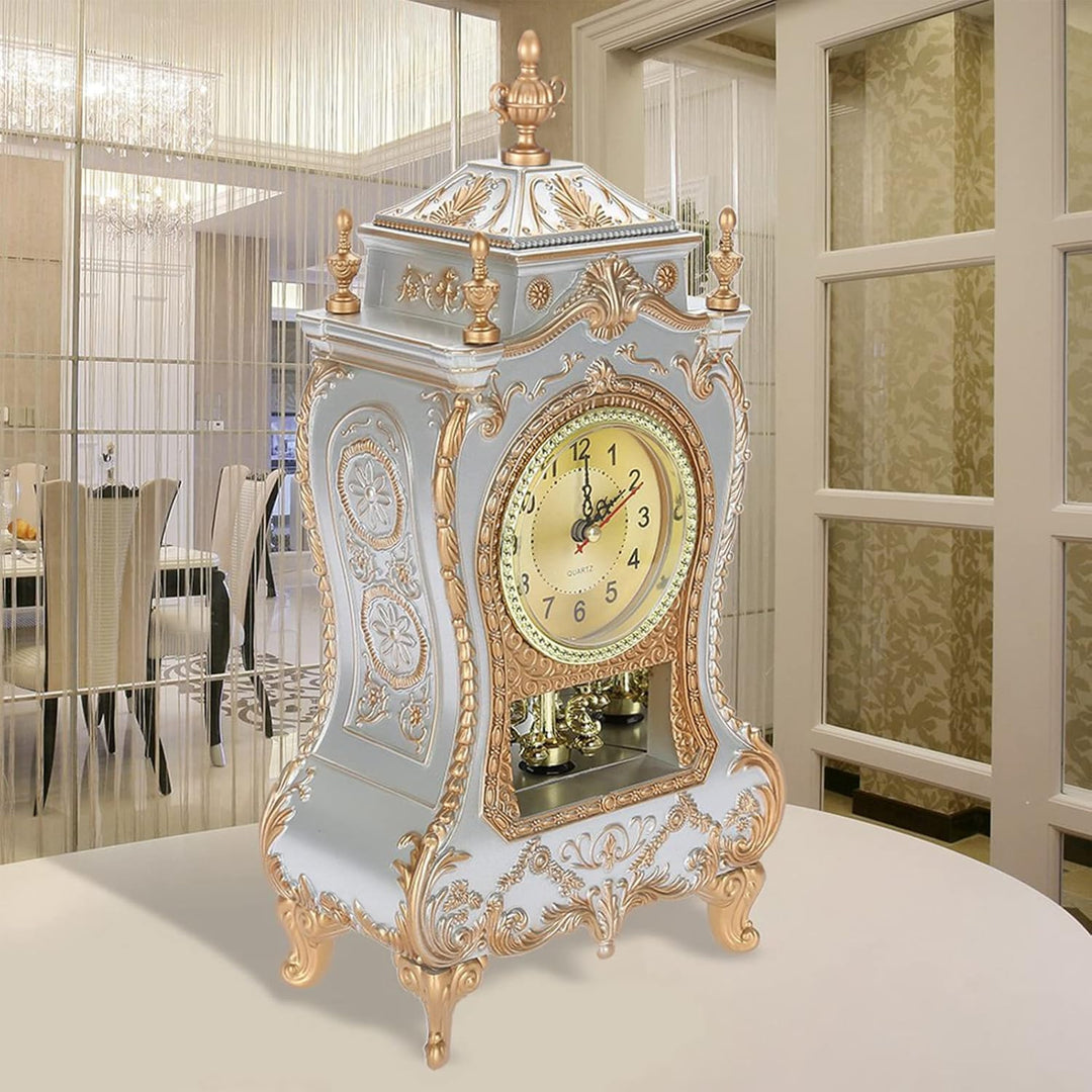 Mantel Uhren für Wohnzimmer Vintage, Kunststoff-Tischuhr im Vintage-Stil antiker Stil für Zuhause Ho