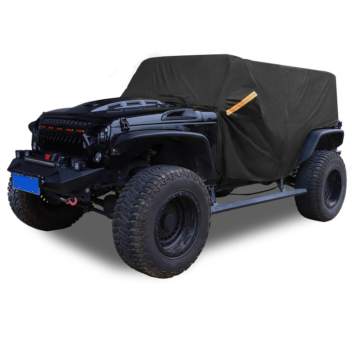 X AUTOHAUX Car Cover Cabin Cover Aussen wasserdichter Schutz 420D Oxford Black 4 Tür, 4 Tür