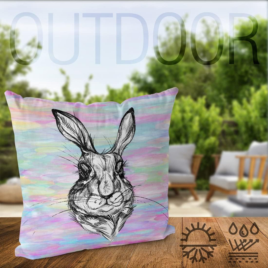 VOID Osterhase Meister Lampe 50x50 Kissenhülle Polyester Zierkissen Couchkissen Ostern Osterdeko Dek