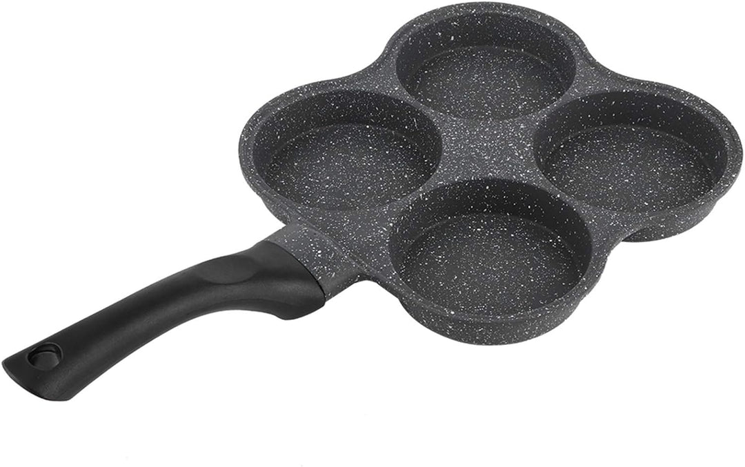 4-Loch-Pancake Pfanne,Non-Stick Omelett-Pfanne Burger Fried Pan Egg Maker mit Abnehmbarer Griff für