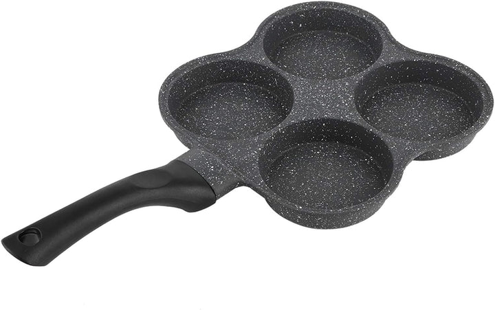 4-Loch-Pancake Pfanne,Non-Stick Omelett-Pfanne Burger Fried Pan Egg Maker mit Abnehmbarer Griff für