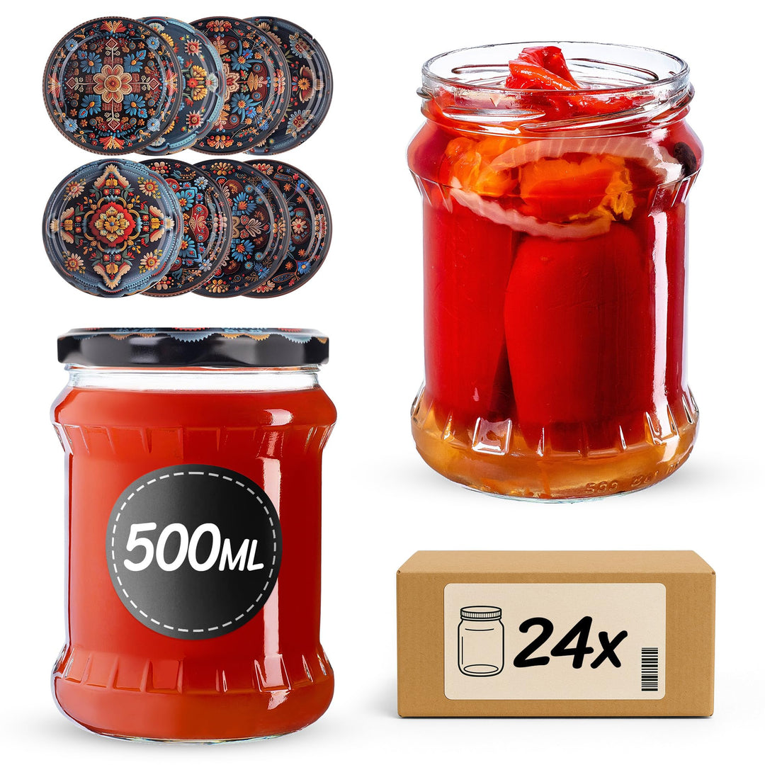KADAX Einmachgläser 500ml TO82, Sturzgläser Mason Jar mit Schraubdeckel, Luftdichte Twist-off Gläser