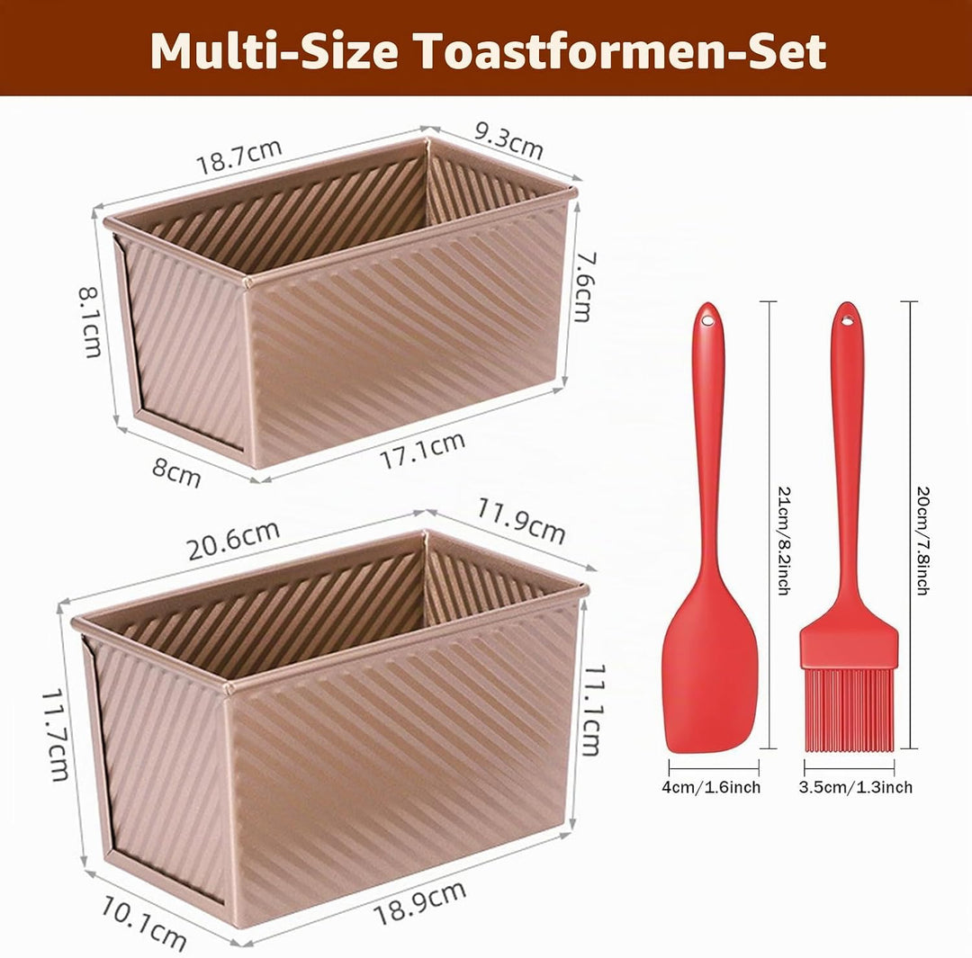 2 Stück Toastbrot Backform Mit Deckel, Toastbrot Backform, Brotbackformen Toastbrotform, Antihaft Br