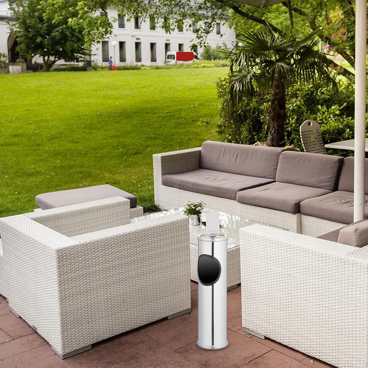 Relaxdays Standaschenbecher aus Edelstahl extra hoch 52,5 cm Stehaschenbecher zur Aussen Nutzung gee