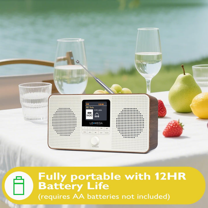 LEMEGA IR4S Stereo WiFi Internet Radio,Tragbares DAB/DAB+/FM Digitalradio,Spotify Connect,Bluetooth,