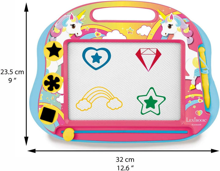 Lexibook 1 Magische magnetische EinhornZeichentafel, Magnettafel für Kinder, künstlerisches kreative