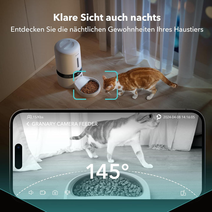 PETLIBRO 5L Futterautomat Katze mit 1080P Video - 5G WiFi Futterspender Hund mit APP & Nachtsicht, S