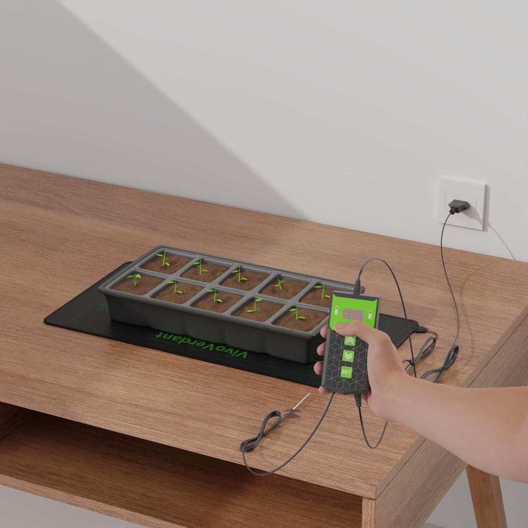 Heizmatte für Pflanzen, mit Thermostat und Timer-Funktion für die Keimung von Setzlingen und als Hei