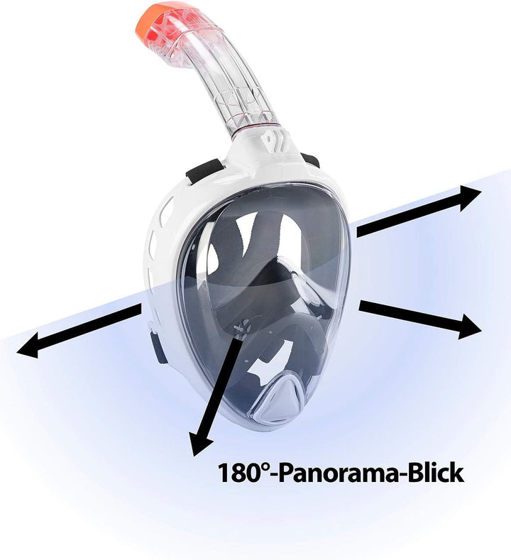 Speeron Schnorchelmaske: Tauchmaske mit Schnorchel und Action-Cam-Halterung, Grösse XL (Schnorchelma