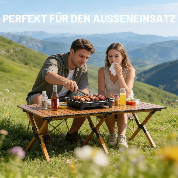 Camping-Tisch, Picknick-Tisch, Klappbar mit Aufbewahrungstasche, Tragbar, Geeignet für Camping, Pick