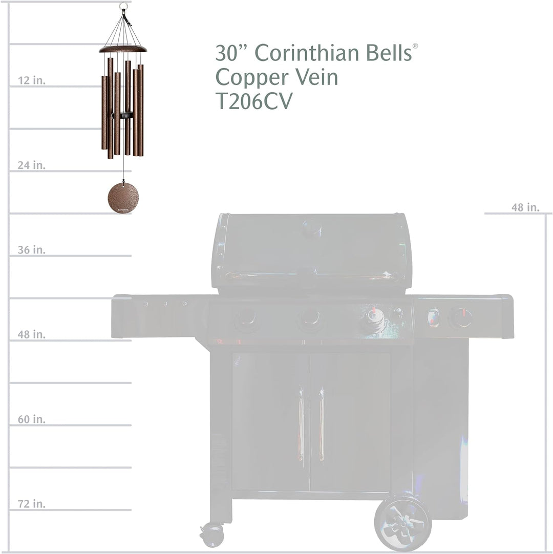 Corinthian Bells 76,2 cm Windspiel, Kupferader Blau, Grün, Schwarz, Blau, Grün, Schwarz