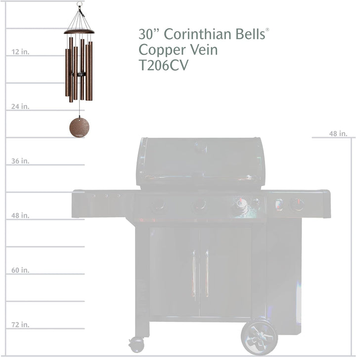 Corinthian Bells 76,2 cm Windspiel, Kupferader Blau, Grün, Schwarz, Blau, Grün, Schwarz