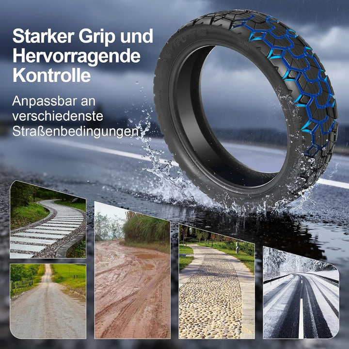 70/60-7,5 Schlauchloser Offroad-Reifen für Segway ZT3 Pro/ProE/ProD, 11 Zoll Tubeless Reifen mit sel