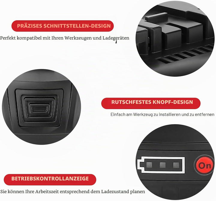 2X 18V 8.0Ah/8000mAh Ersatzakku für Bosch akku + Ladegerät für 14,4V-18V BAT618 BAT618G BAT609 BAT60
