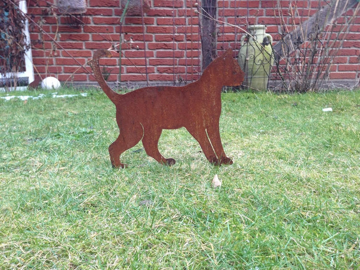 Crispe home & garden Gartenstecker Edelrost - laufende Katze gross - Höhe 29 cm, Katze Groß