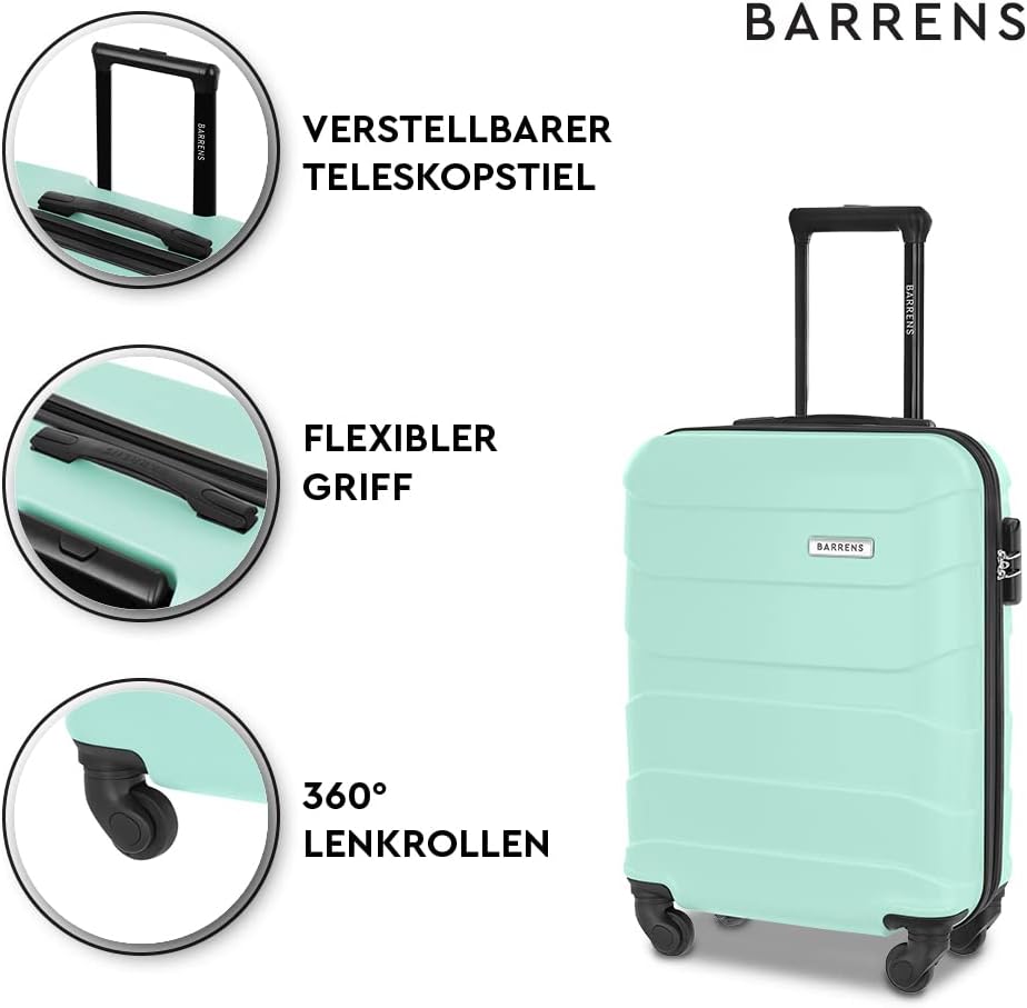 BARRENS Mittel Koffer | Aufgabegepäck | 66x46x26 cm | 60 L | Hochschlagfestes ABS-Material | Chiffri