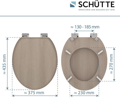 SCHÜTTE WC-Sitz MODERN mit Absenkautomatik aus Holz | Toilettensitz mit Klodeckel | Holzkern Toilett