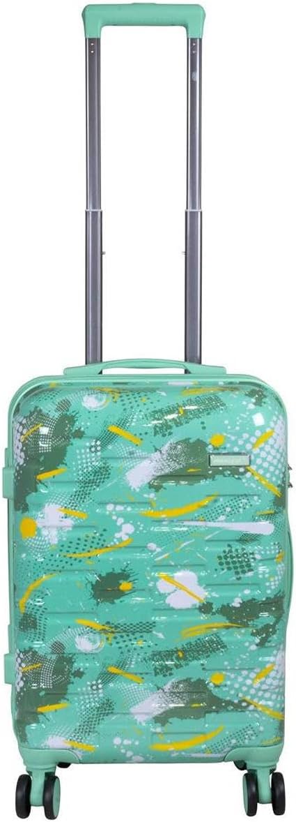Hartschalen Koffer Trolley Cespara Handgepäck mit modernem Motiv Print - Farbe Grün - Gr. M