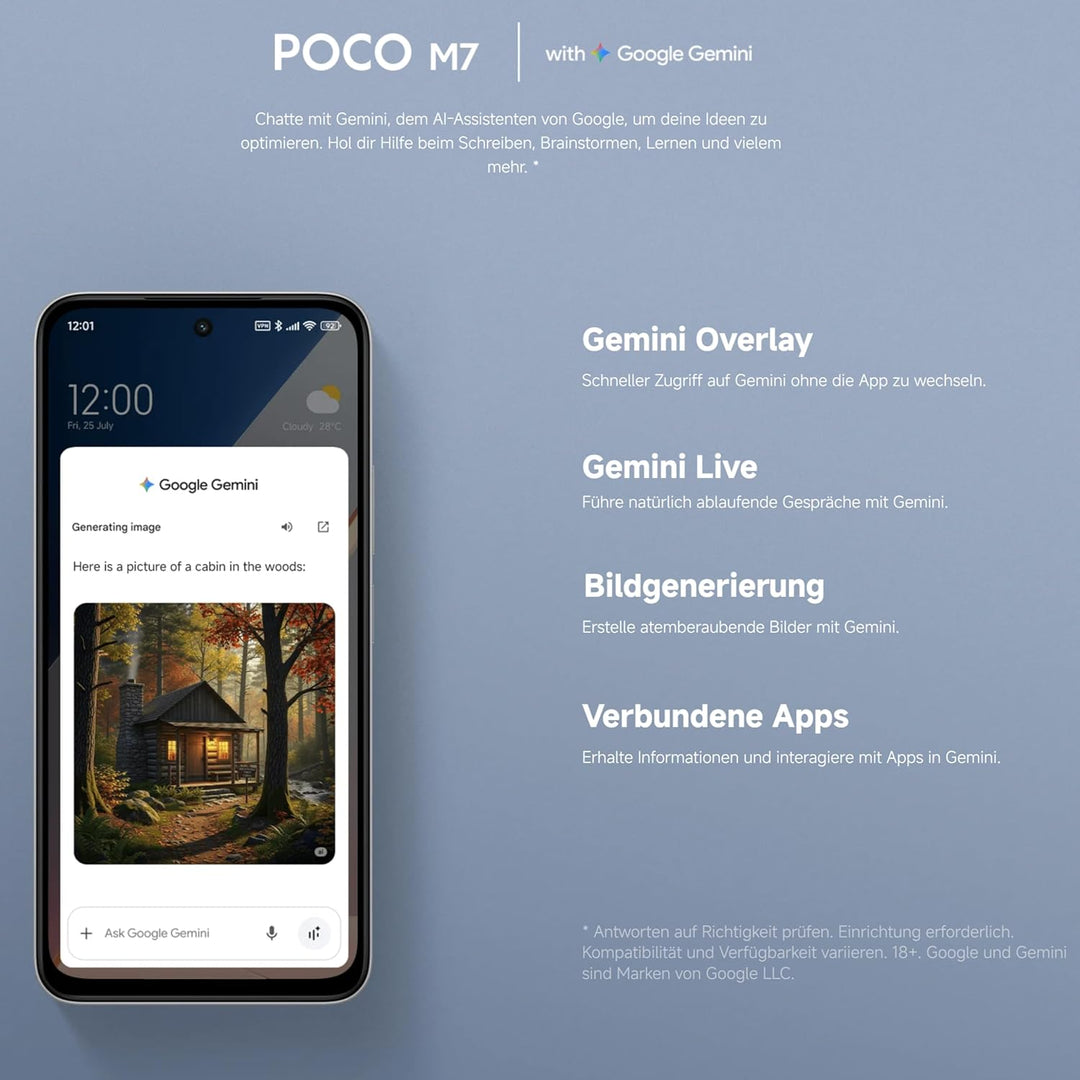 XIAOMI Poco M7, Smartphone 6+128GB, 6,9" FHD+ 144Hz Display, Snapdragon 685, 50MP AI-Zweifach-Kamera