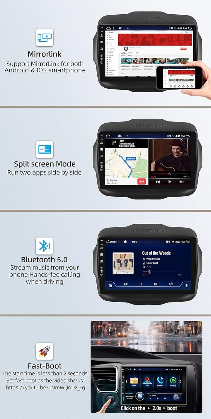 JOYX - [6G+128G] - Android 15 Autoradio Passt für Jeep Renegade (2015-2018) - Eingebaut DSP/Carplay/