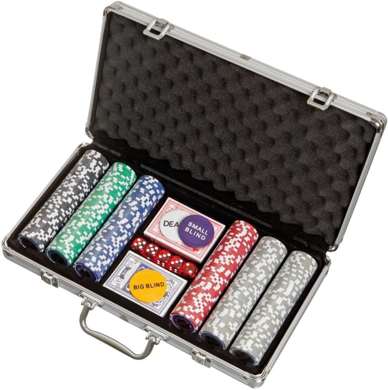 Philos 3757 - Pokerkoffer, Aluminiumkoffer, 300 Casino-Pokerchips (11,5g)