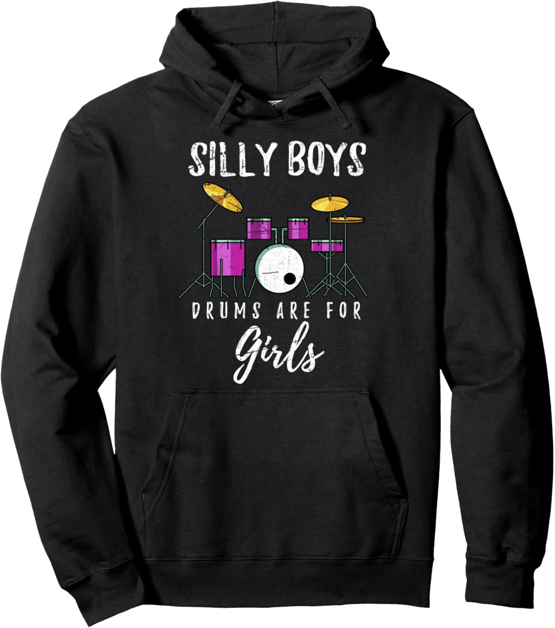 Schlagzeug spielen ist für Mädchen Drummer Pullover Hoodie