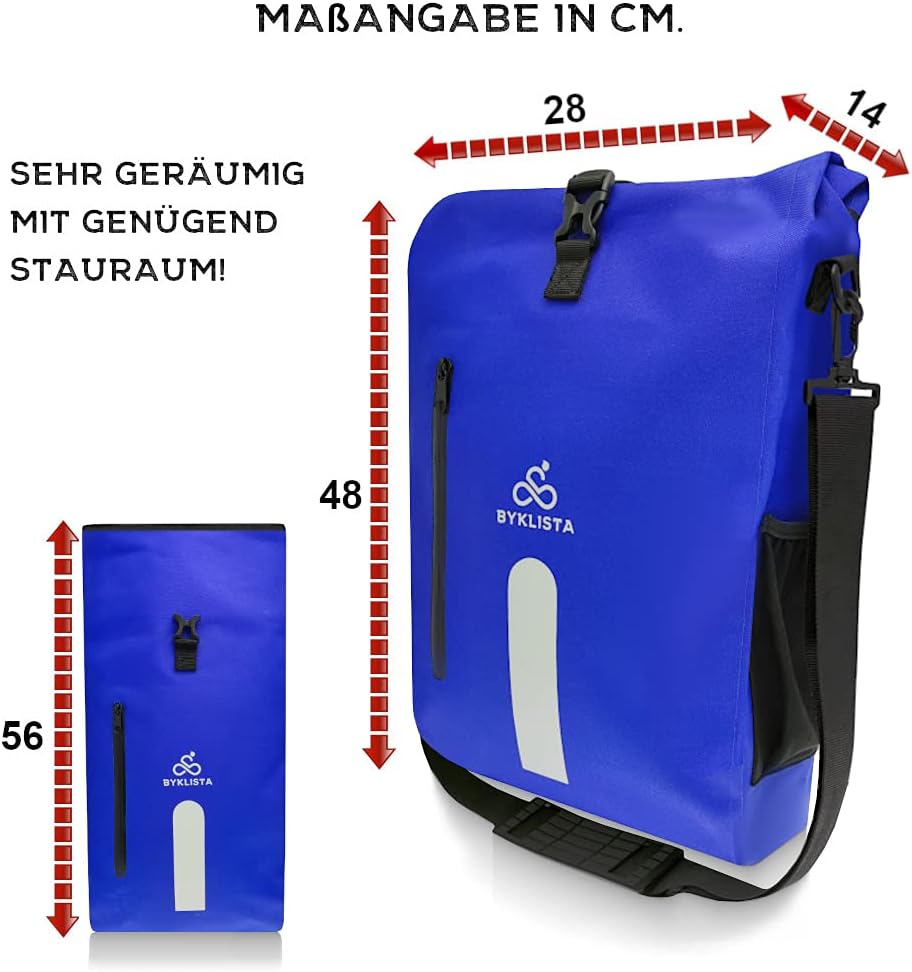 BYKLISTA Fahrradtasche Gepäckträger wasserdicht + Laptopfach – Fahrradtasche Gepäckträgertasche 100%
